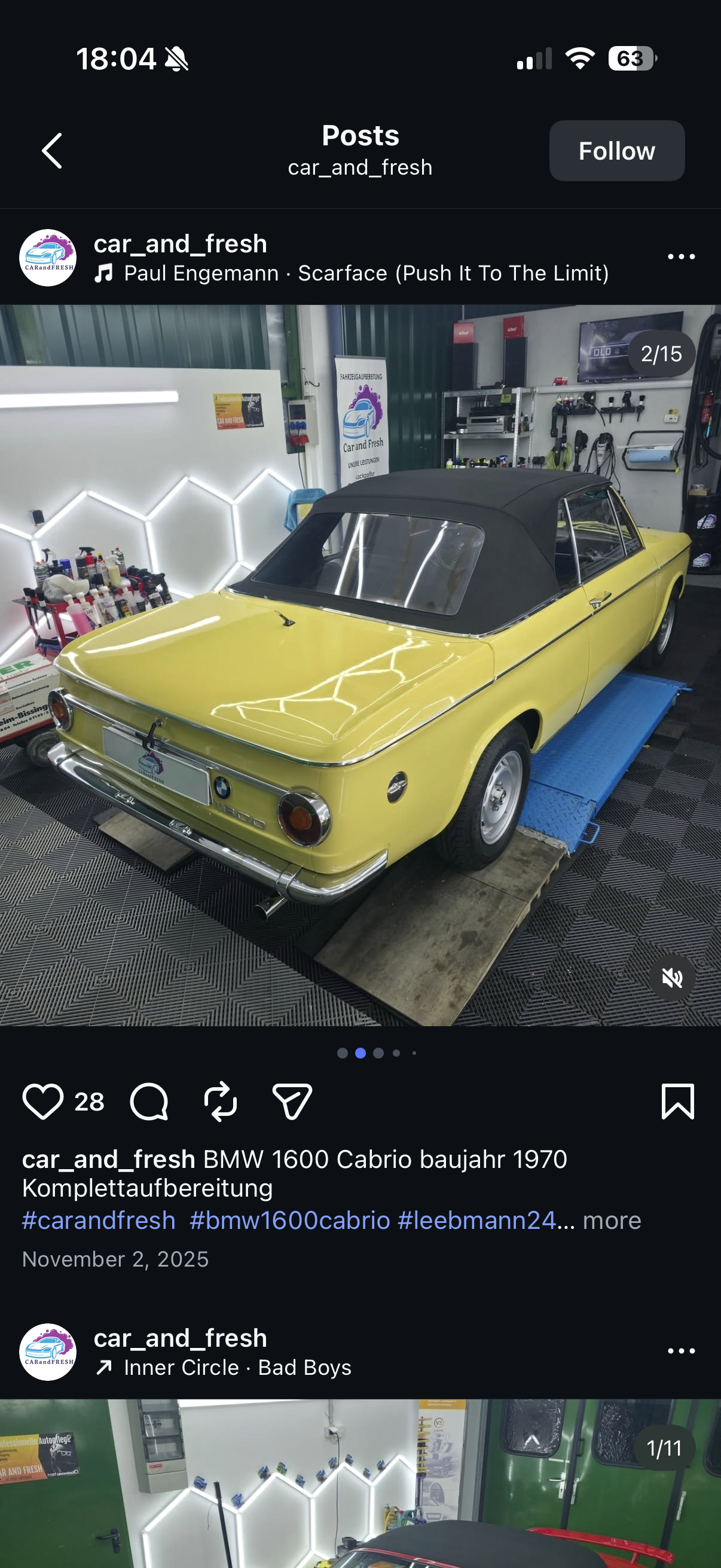 BMW 1600 Cabrio Baujahr 1970 – Komplettaufbereitung bei Car and Fresh Leutenbach