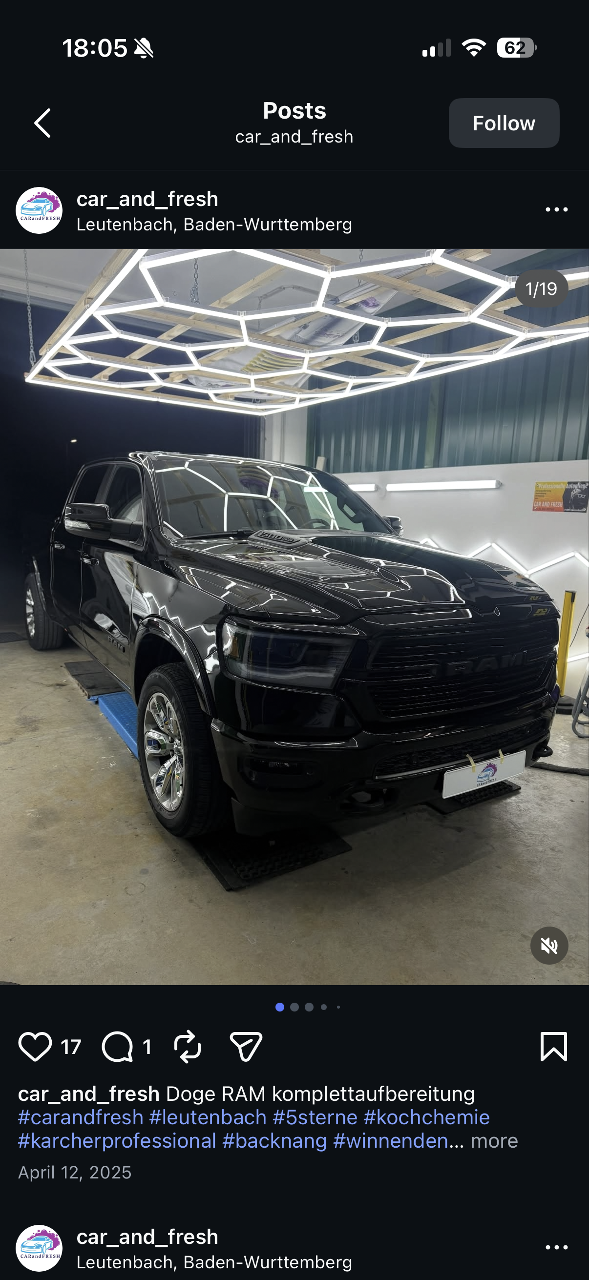 Dodge RAM – Komplettaufbereitung bei Car and Fresh Leutenbach